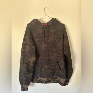 Supreme BLEACHED LACE HOODY BLACK